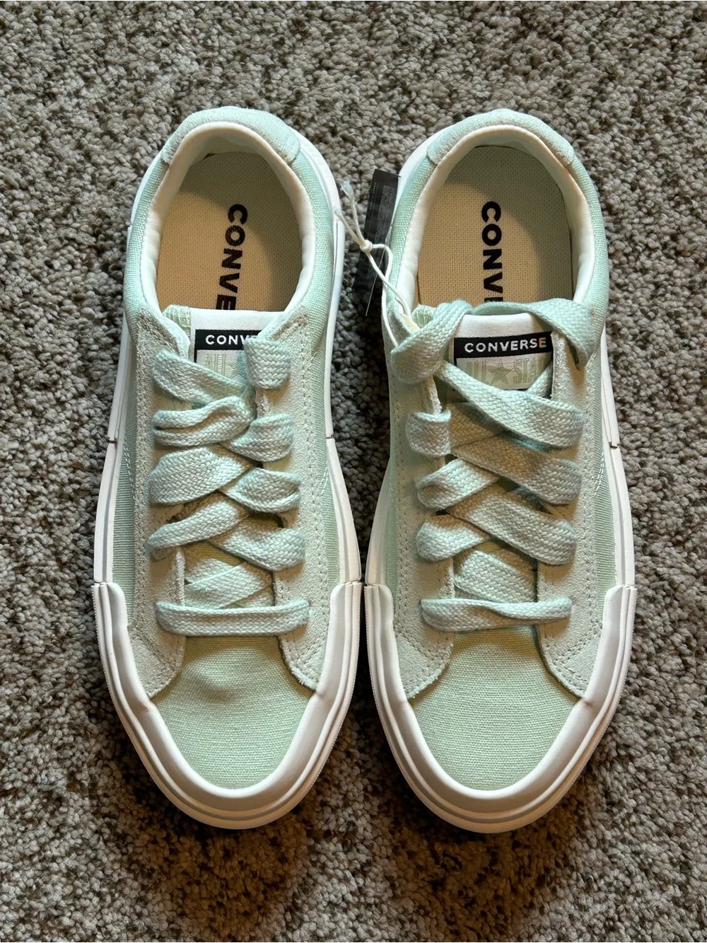 Converse Cruise Ox Canvas & Suede Platform Surplus Mint/Egret women's size 8.5